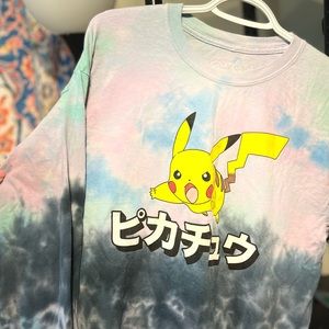 Small Tie Dye Pikachu Nintendo Pokémon Kawaii Long Sleeve T Shirt
